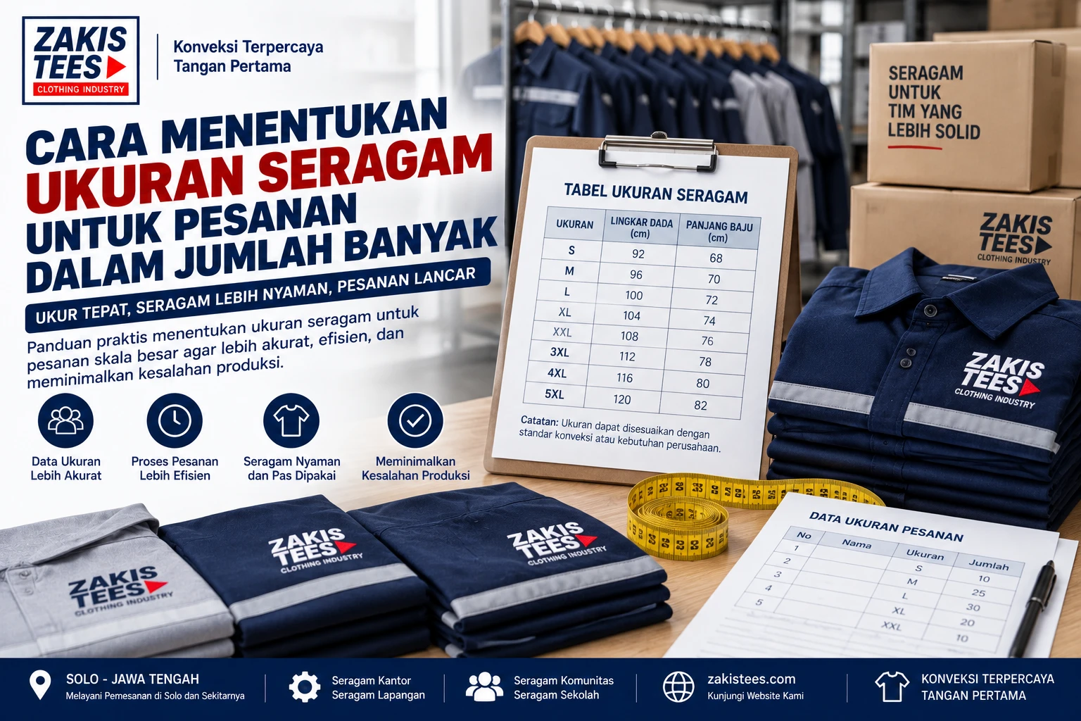Cara Menentukan Ukuran Seragam untuk Pesanan dalam Jumlah Banyak