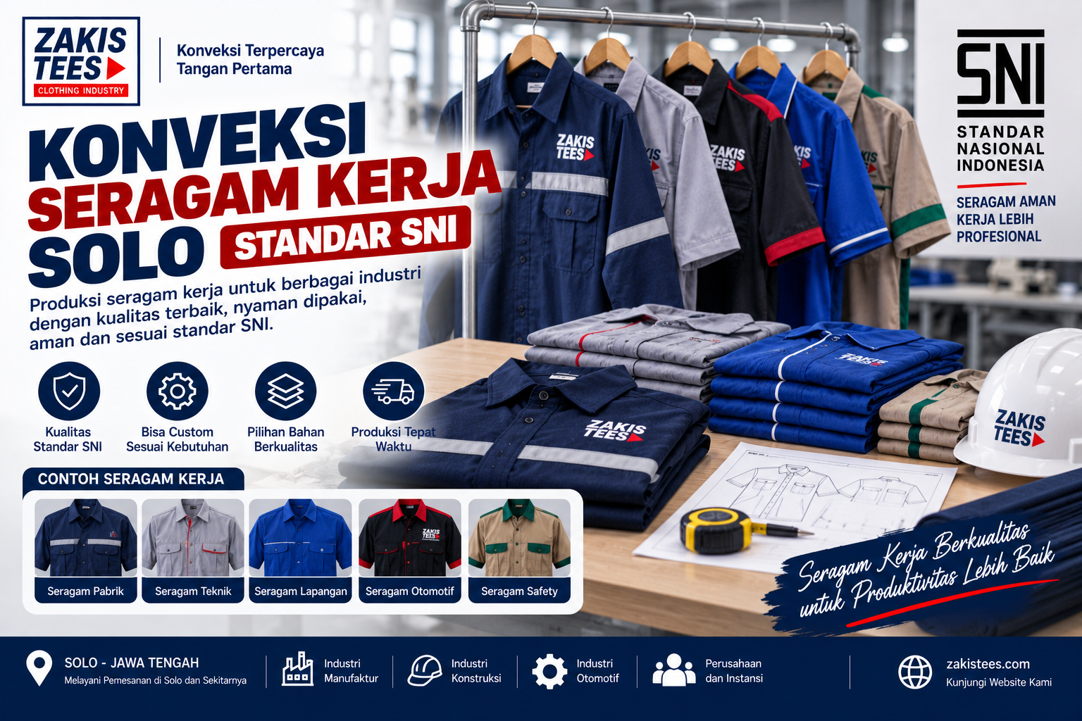 Konveksi Seragam Kerja Solo Standar SNI untuk Kebutuhan Perusahaan