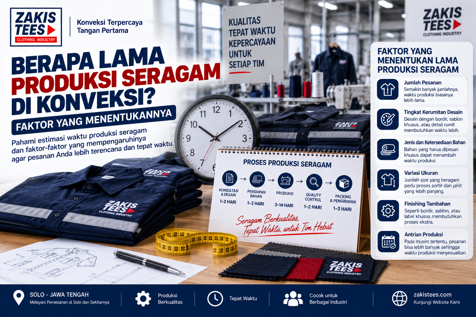 Berapa Lama Produksi Seragam di Konveksi? Faktor yang Menentukannya