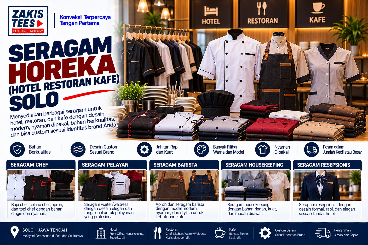 Konveksi Baju Chef Solo
